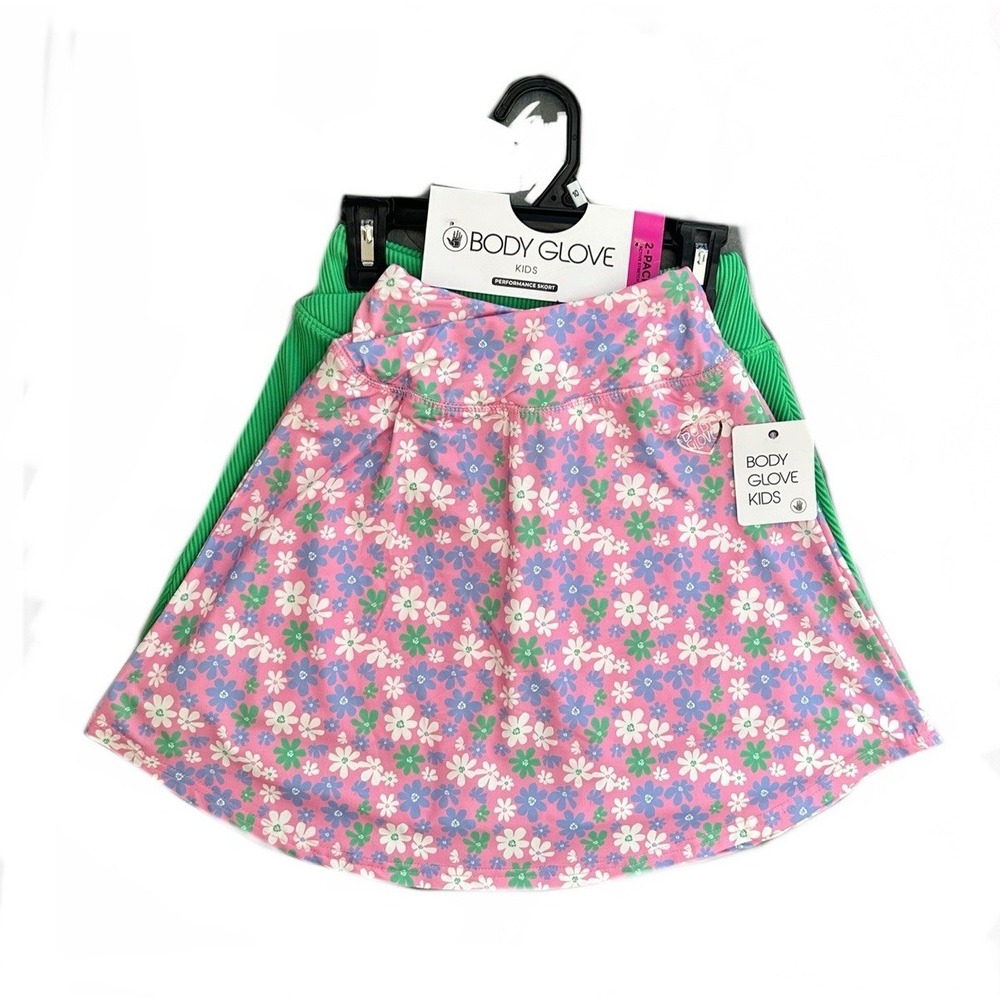 Body Glove Girls 2-Pack Performance Skorts Size 10 Stretch Activewear Skirts NWT